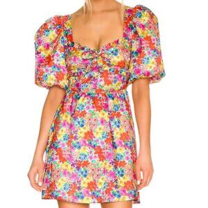 For Love & Lemons Merrill Puff Sleeve Mini Dress
